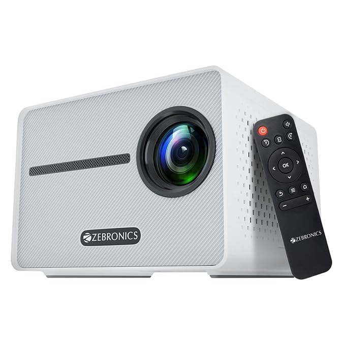 Zebronics PIXAPLAY 20 LED Projector with FHD 1080p, HDMI, USBx2, Aux Out, Bluetooth v5.1, Upto 431 cm Screen Size, Built-in-Speaker, 3000 Lumens and a Compact Design