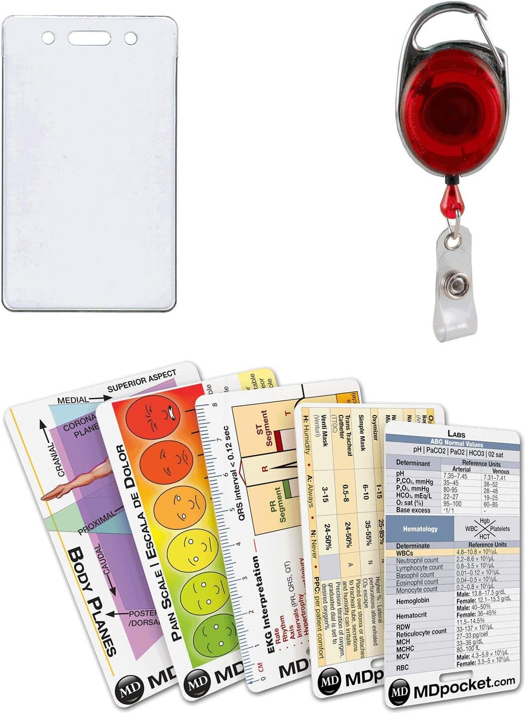 Rapid ID Badge Reel Nurse Pack Vertical (Red)