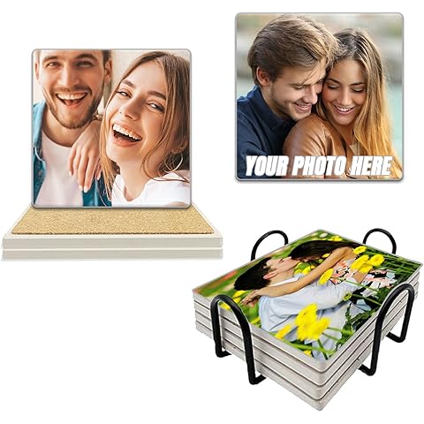 Custom Coasters for Cup Drink - Custom Ceramic Absorbent Cork Coasters with Photo, ...
