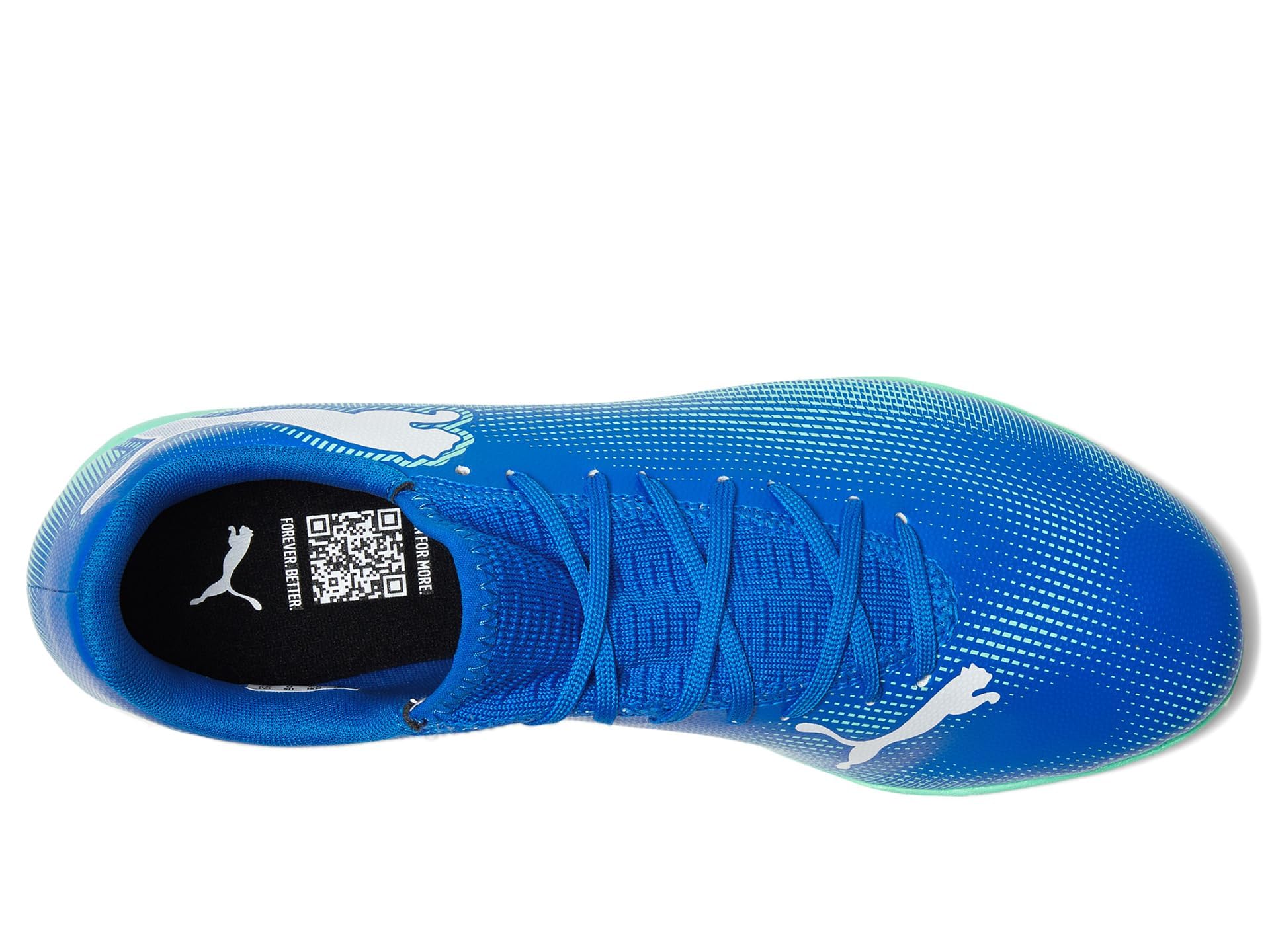 PUMA Men's Future 7 Play Indoor Trainer Soccer Shoes, Hyperlink Blue-Mint-White, 10