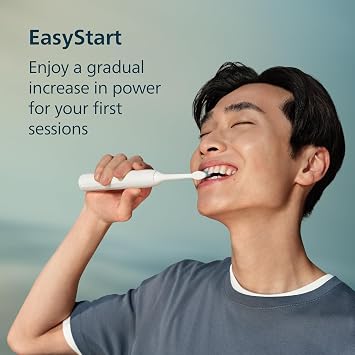 Philips Sonicare 2100 Series Electric Toothbrush - Sonic Toothbrush with 2 Intensity Levels, EasyStart Feature, SmarTimer, 14-Day Runtime, White, Model HX4021/01, [New]