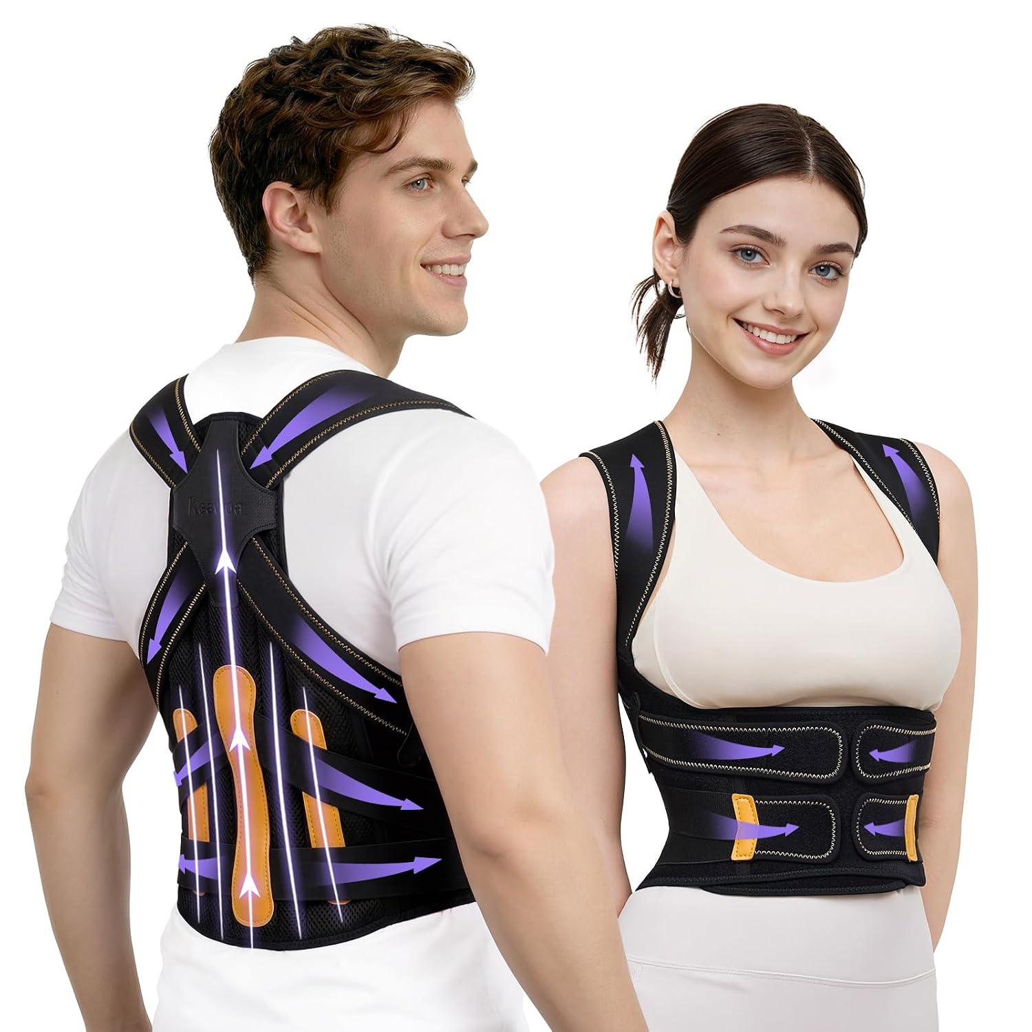 pluclike Posture Corrector for Women and Men, 5x Enhanced Support Back Brace, Large