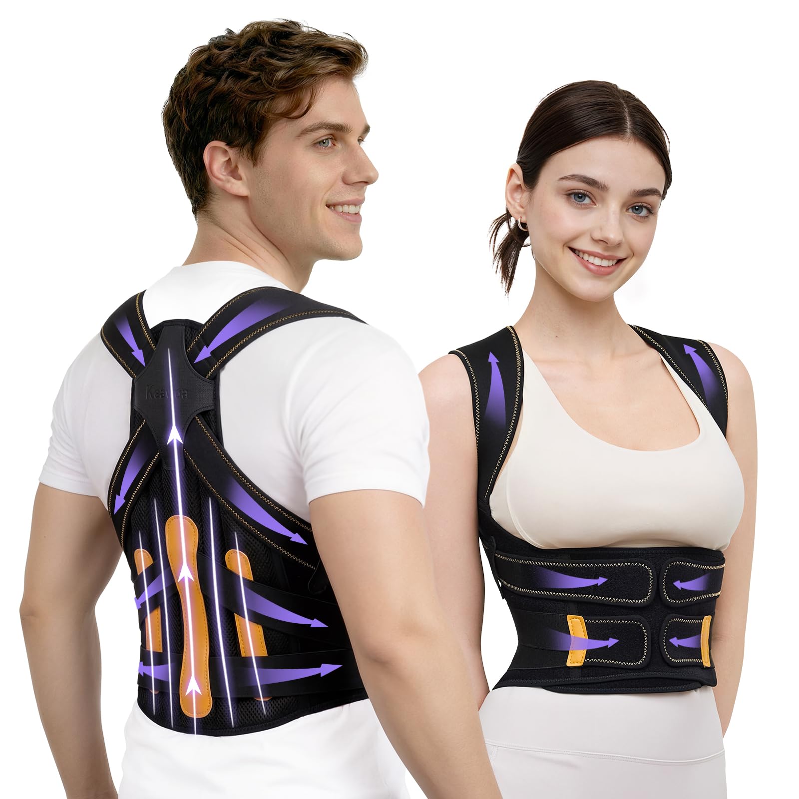 Posture Corrector for Women and Men, 5x Enhanced Support Back Brace, Large | Adjustable Shoulder Brace, Armpit-Friendly, Breathable Mesh, Relief for Upper and Lower Back, Neck Pain, Improving Posture