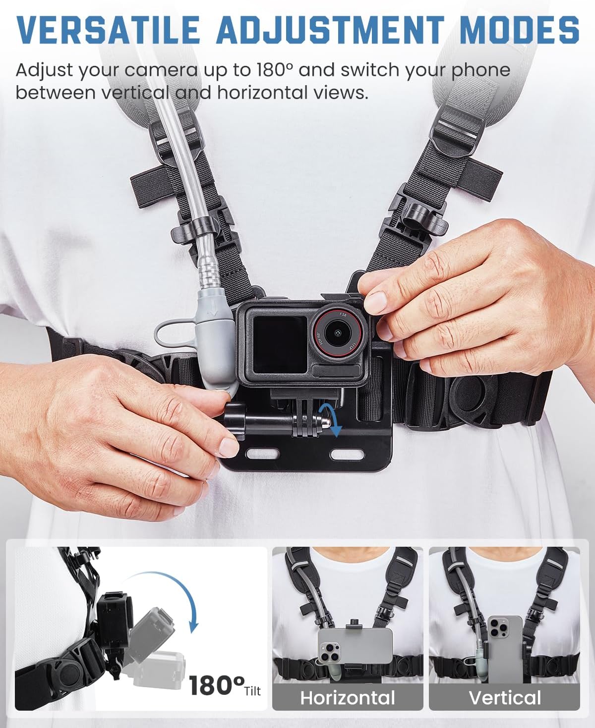 Zelvot Phone Chest Mount with 1L Water Bladder Chest Pack for Action Camera