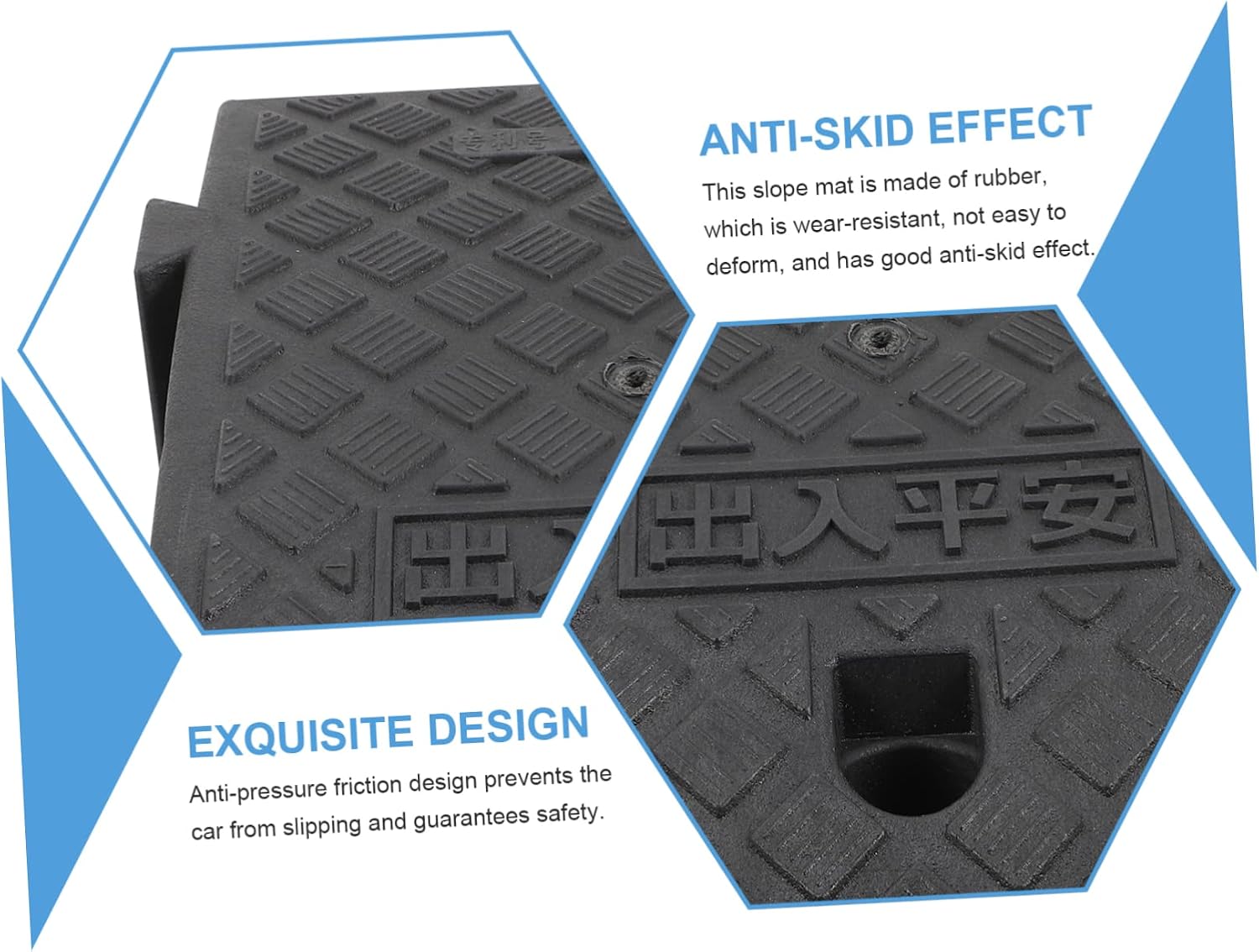 Plastic Ramp Mat Portable Heavy Duty Outdoor Cushion for Driveway Wheelchair and Car Loading Non- Design Easy to Use Flexible Slope Pad