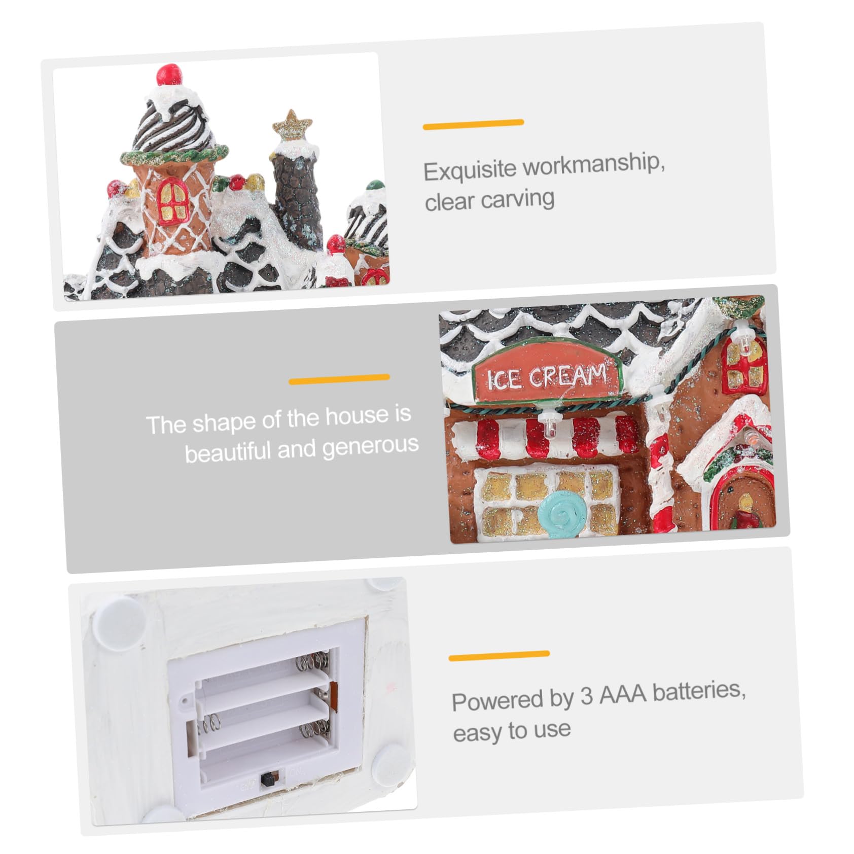Adorno Navideño LED Casa Galleta Luminosa para Mesa Decoración Hogar Fiesta Navidad Regalo