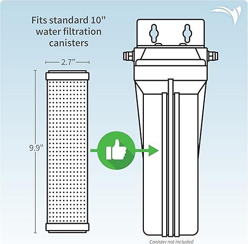 Miniatura 4 de AQUATICLIFE Carbon Plus Filtro de agua de bloque de carbono de 10 pulgadas Cartucho de reducción de cloramina para ósmosis inversa Desionización