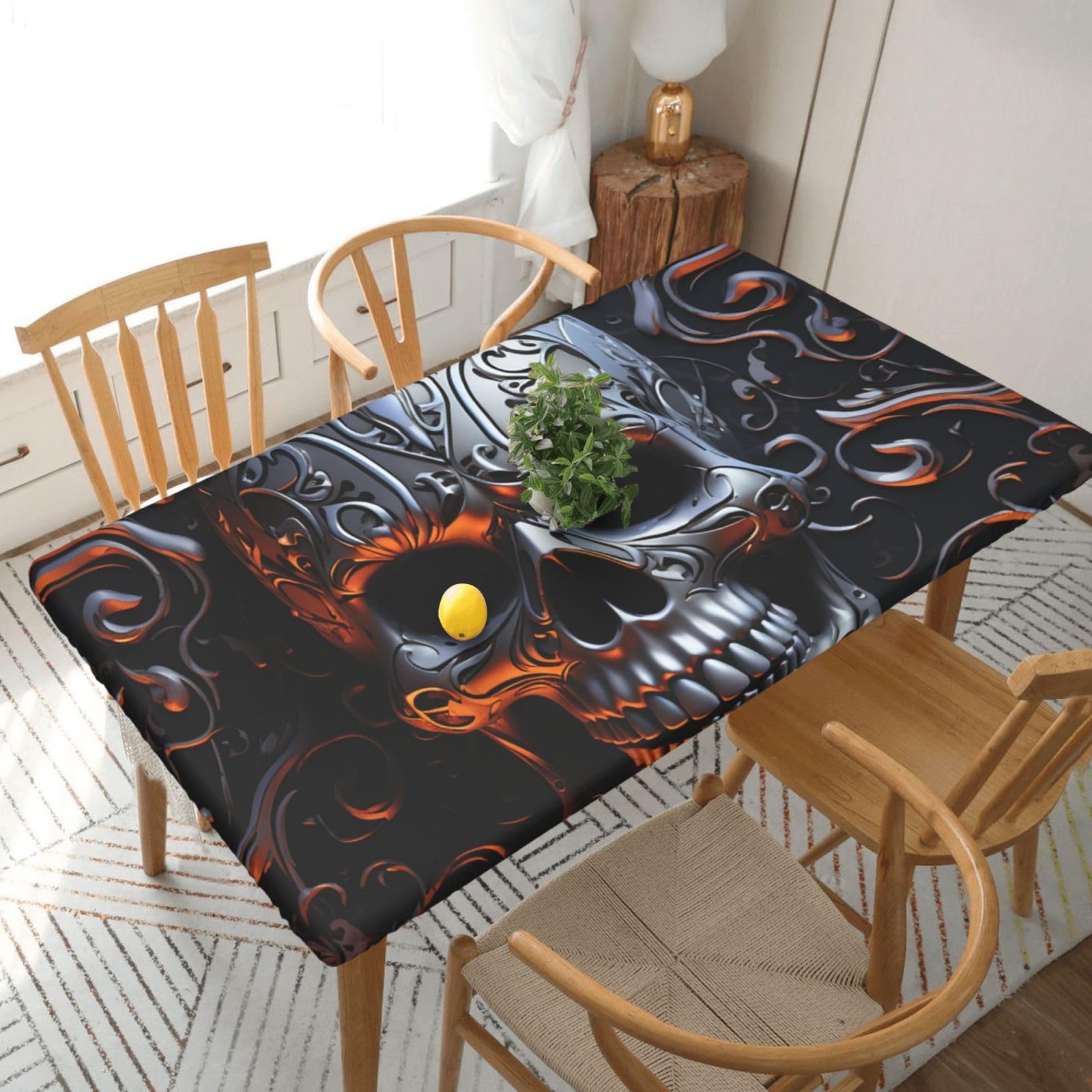 Nappe rectangulaire imperméable sans pli avec élastique 152 cm crâne