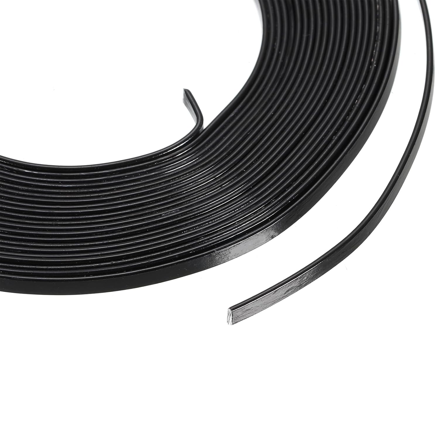 PATIKIL 16.4 Feet Flat Aluminum Wire, 18 Gauge Bendable Anodized Aluminum Wire 3mm Wide Beading Craft Wire for Jewelry Making, Black