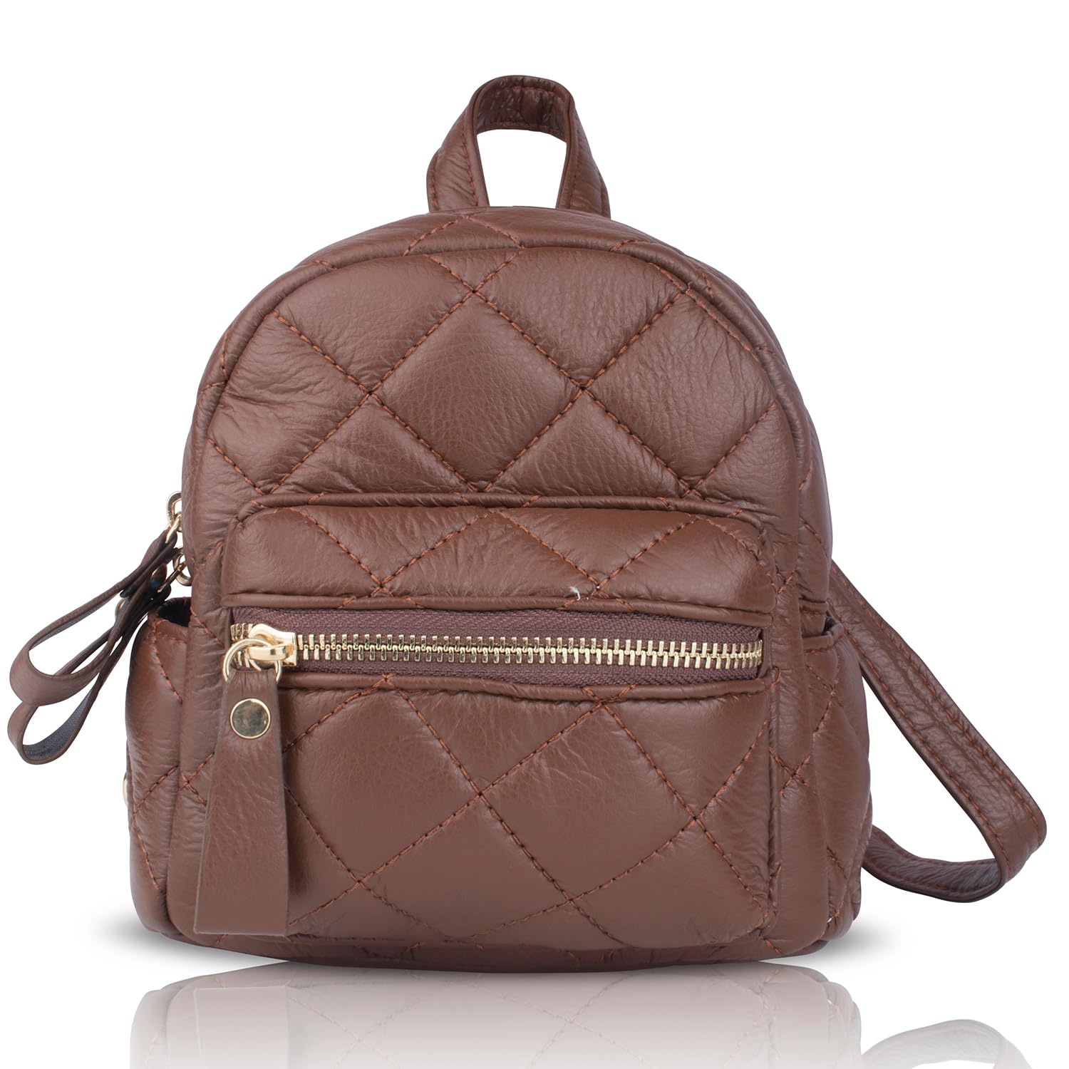 Angeline Travel Back Pack for Women | Mini Brown Bag For Girls | Airport Look Backpack For Women | Leather Medium Travelling Outdoor Picnic School College Office Work Casual Bag For Women/Girls/Kids