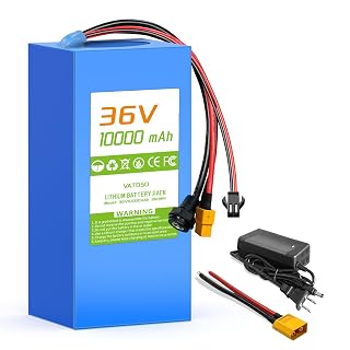36V 10AH Lithium Rechargeable Battery with 30A BMS, XT60 SM Connector, w/ 2A Charger, for DIY Projects (36V 10Ah (0-800W)) - Amazon product rated Grade A