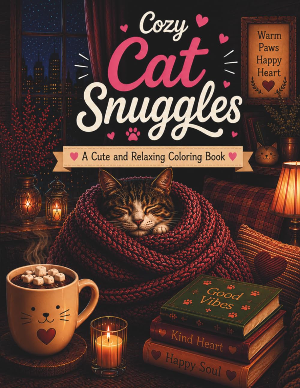 Cozy Cat Snuggles: A Cute and Relaxing Coloring Book
