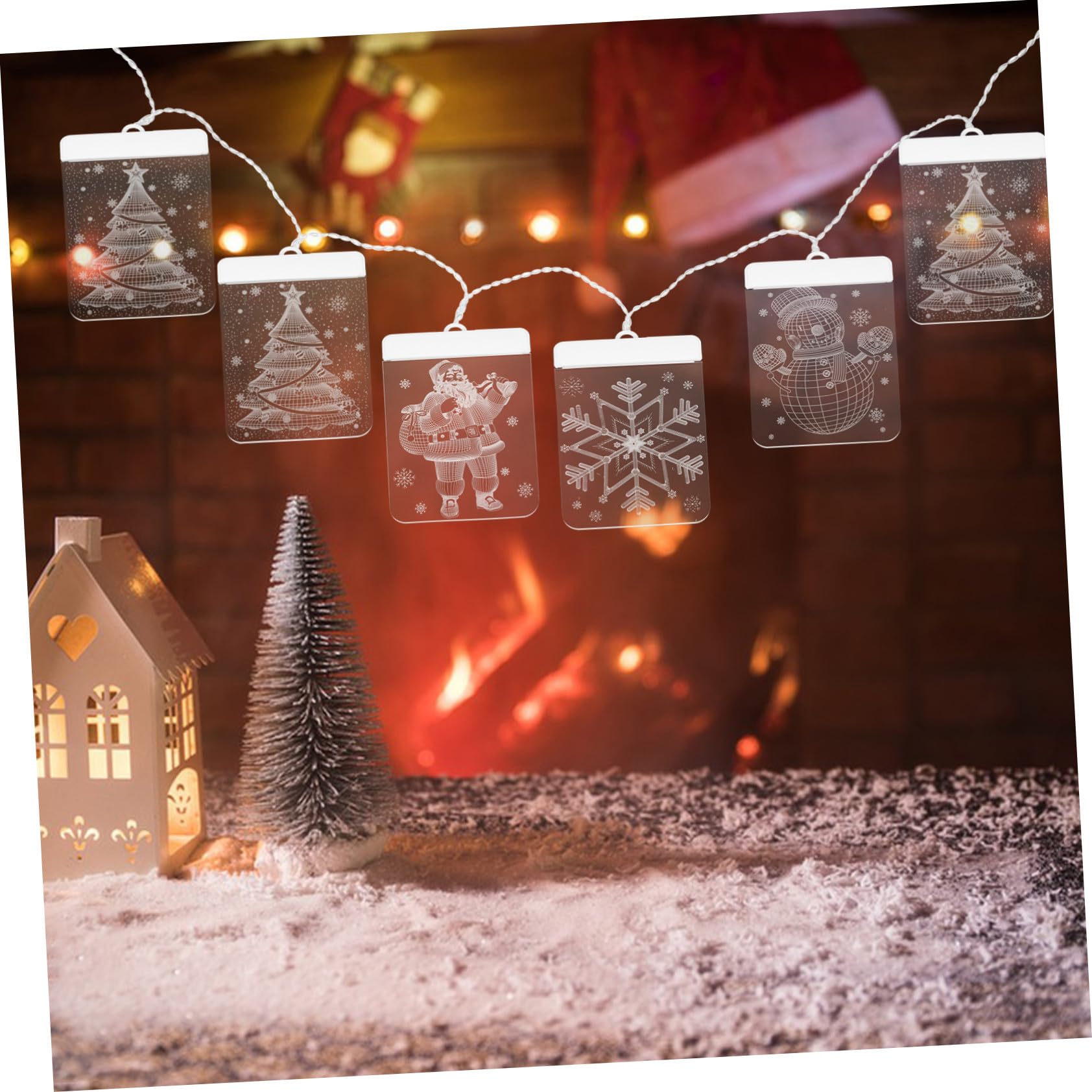 Guirlandes Lumineuses Rideaux pour Chambre à Coucher Décoration De Sapin De Noël avec Télécommande Motif Bonhomme Flocon De Chaleur Chaleureuse Et Invitante