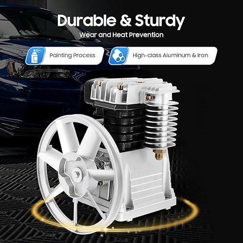 Miniatura 8 de Cabeza de bomba del compresor de aire, motor industrial de la bomba del compresor 3HP 2.2KW, cabeza de las bombas de lubricación del chapoteo del