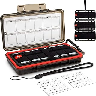 72 SD Slots Durable Memory Card Case Holder Organizer Keeper Water-Resistant Protector for SD SDHC SDXC Cfexpress Type A Camera Memory Card for Sony PSV PS Vita for Nintendo Switch Game Cards Storage