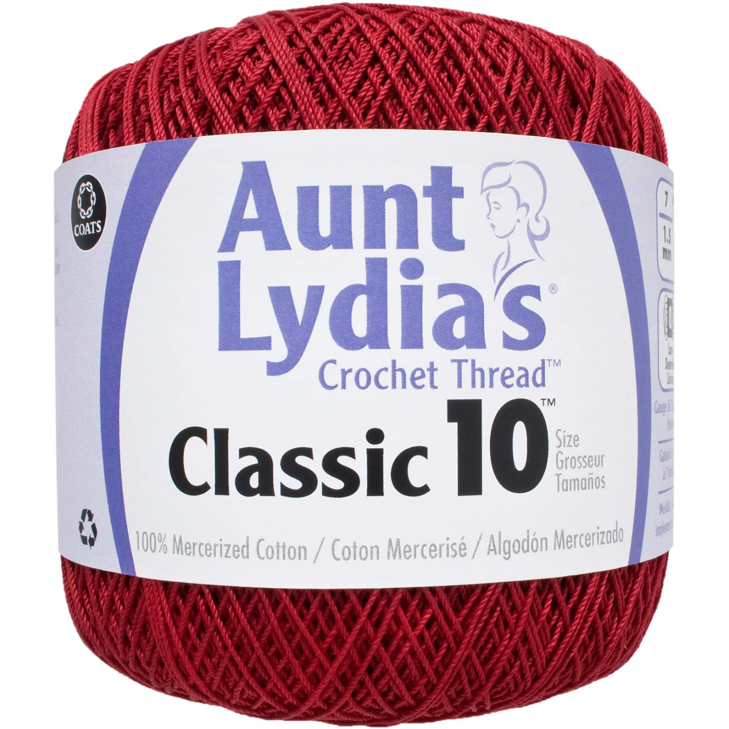 Aunt Lydia'sClassic Crochet Thread Size 10-Victory Red