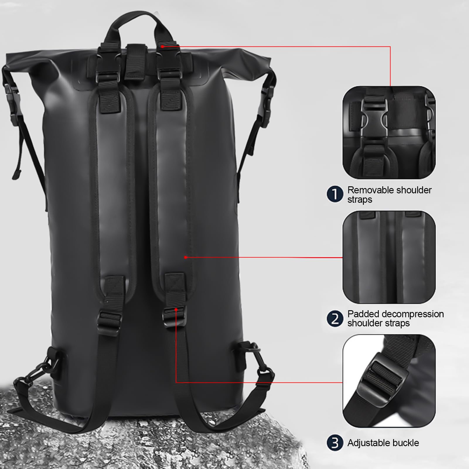 Mochila Seca Pack De Almacenamiento De Gran Capacidad 30 Litros Para Hombre | Bolsa Estanca Impermeable Para Viajes, Natación, Navegación, Kayak, Acampada, Playa