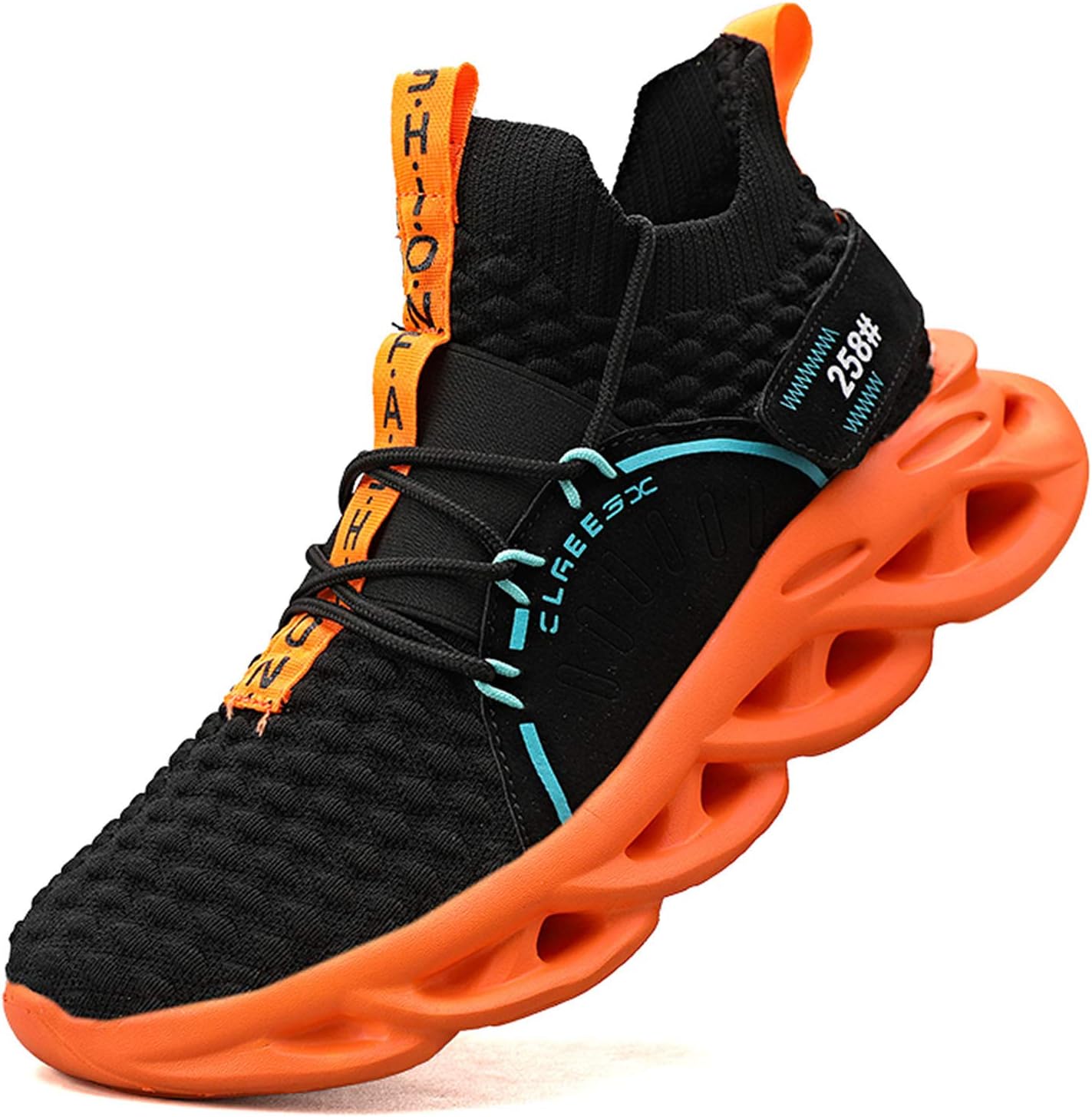 XIPAI Mens Running Shoes Lightweight Athletic Gym Walking Shoes Non Slip Breathable Mesh Sneakers Black US 10.5