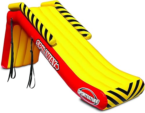 SportsStuff - Diapositiva para muelle de vertido, tobogán de barco, tobogán de pontón inflable, amarillo, rojo, grande SportsStuff - Diapositiva para muelle de vertido, tobogán de barco, tobogán de pontón inflable, amarillo, rojo, grande