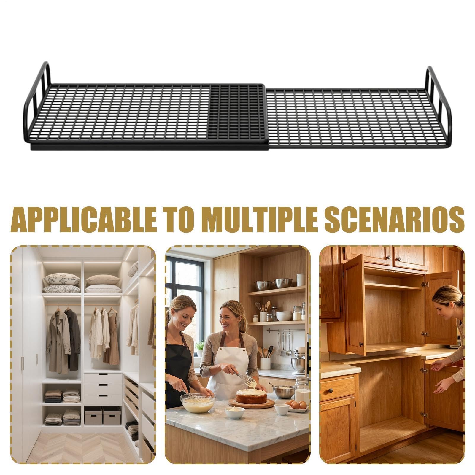 Erweiterbares Schrankregal, verstellbar, ohne Bohren, Schrank-Organizer