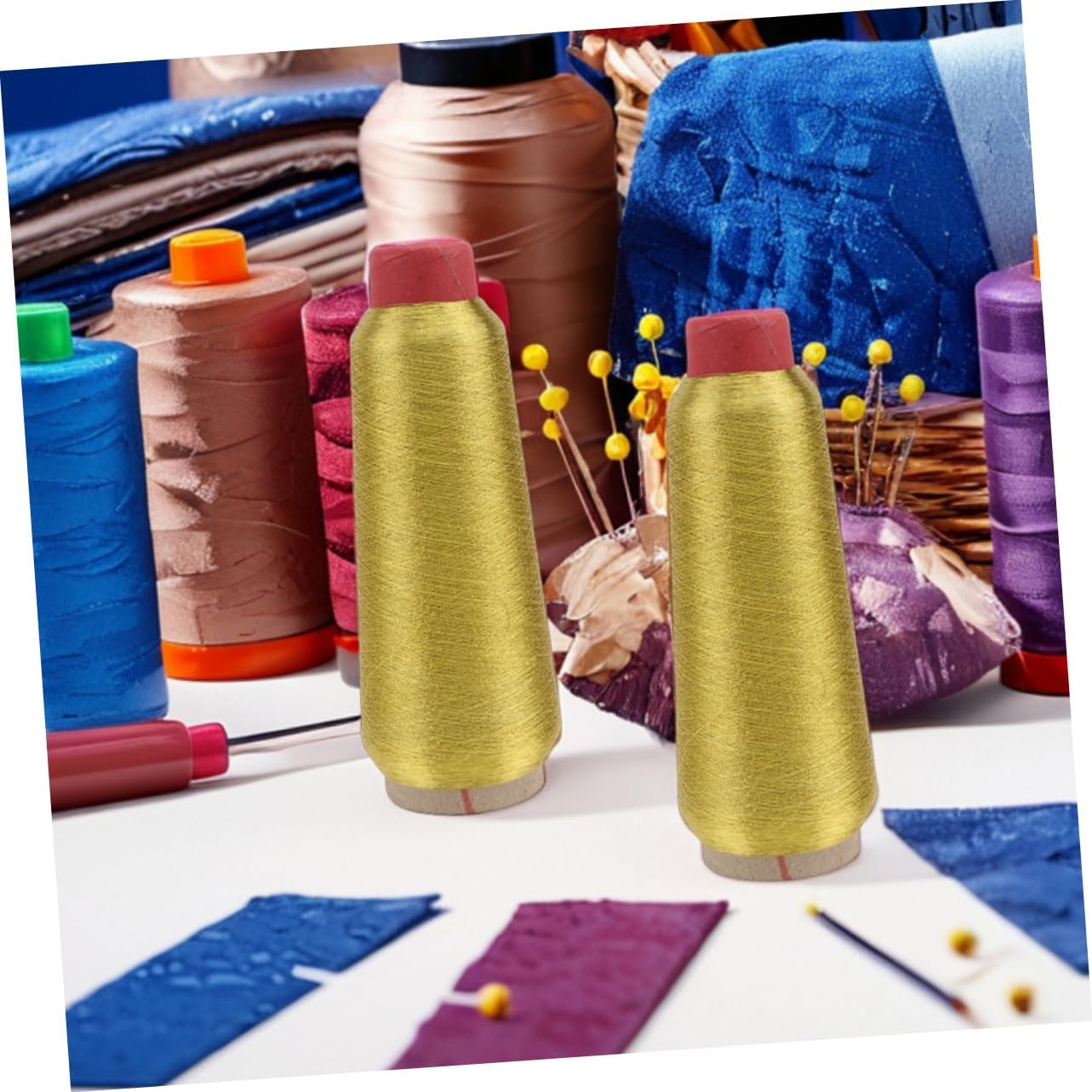 SHINEOFI 2rolls Polyester Thread for Sewing Machine Spools Embroidery Thread Glitter Reflective Suitable for Quilting Crochet