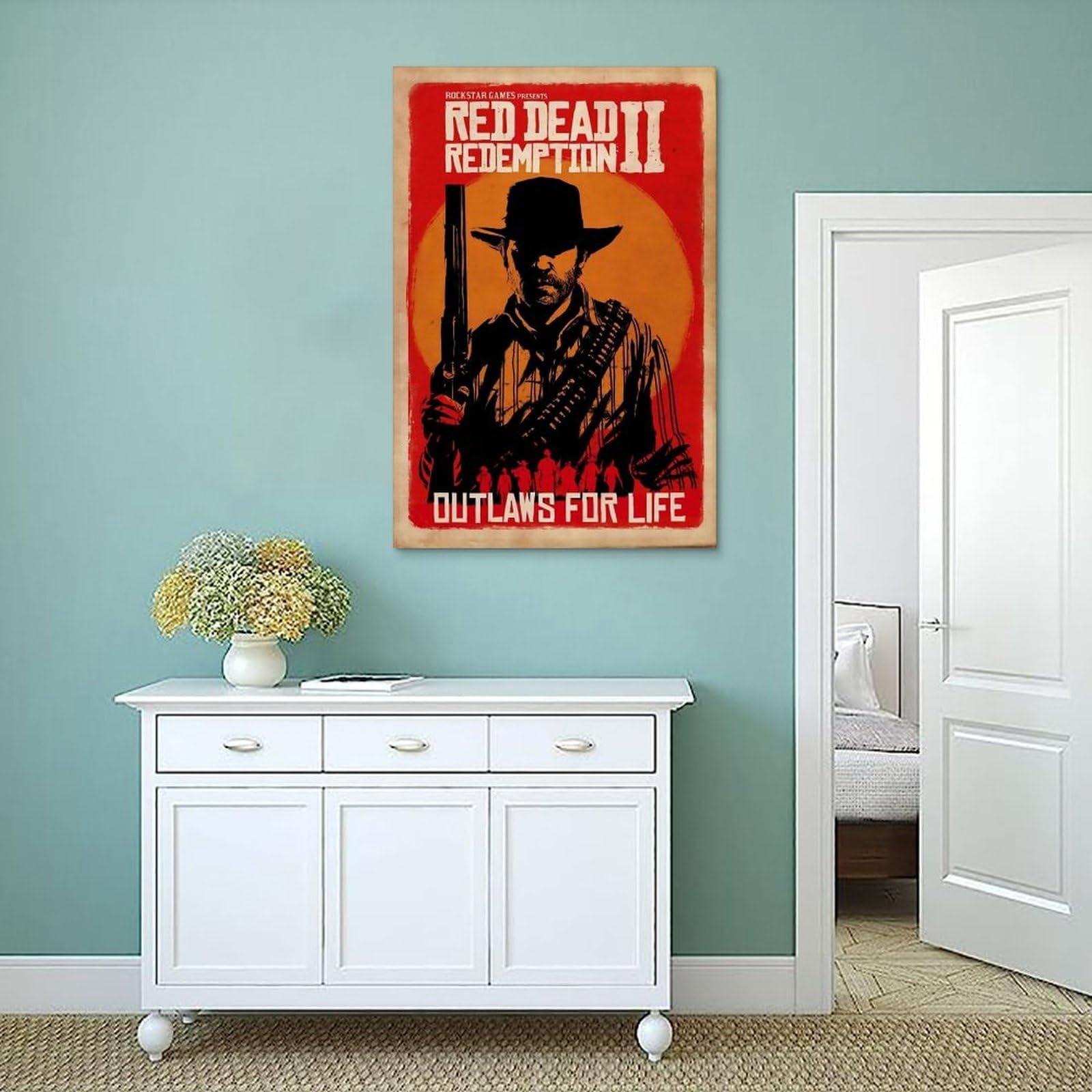 Game Canvas Poster Red Dead Redemption 2 Game Scene Wall Art