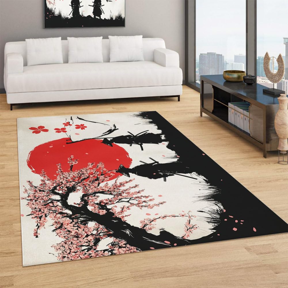 Tapis cuisine et salon style bohème pour une ambiance Sakura douce