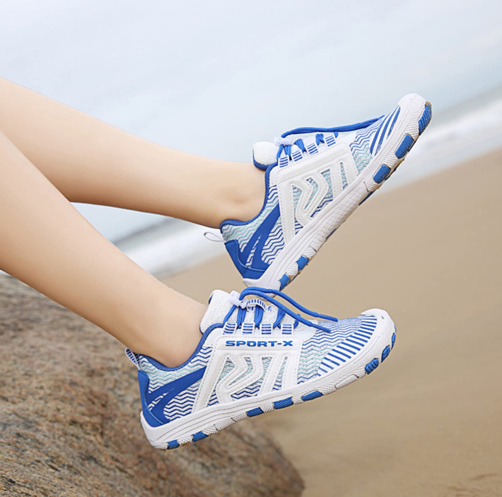 Zapatos Acuáticos Zapatos De Playa Para Mujeres Zapatos De Baño Para Hombres Descalzos Ropa De Buceo Para Mujeres Piscina Antideslizante Zapatos De Vela De Secado Rápido Zapatos Ligeros(44 EU, White)