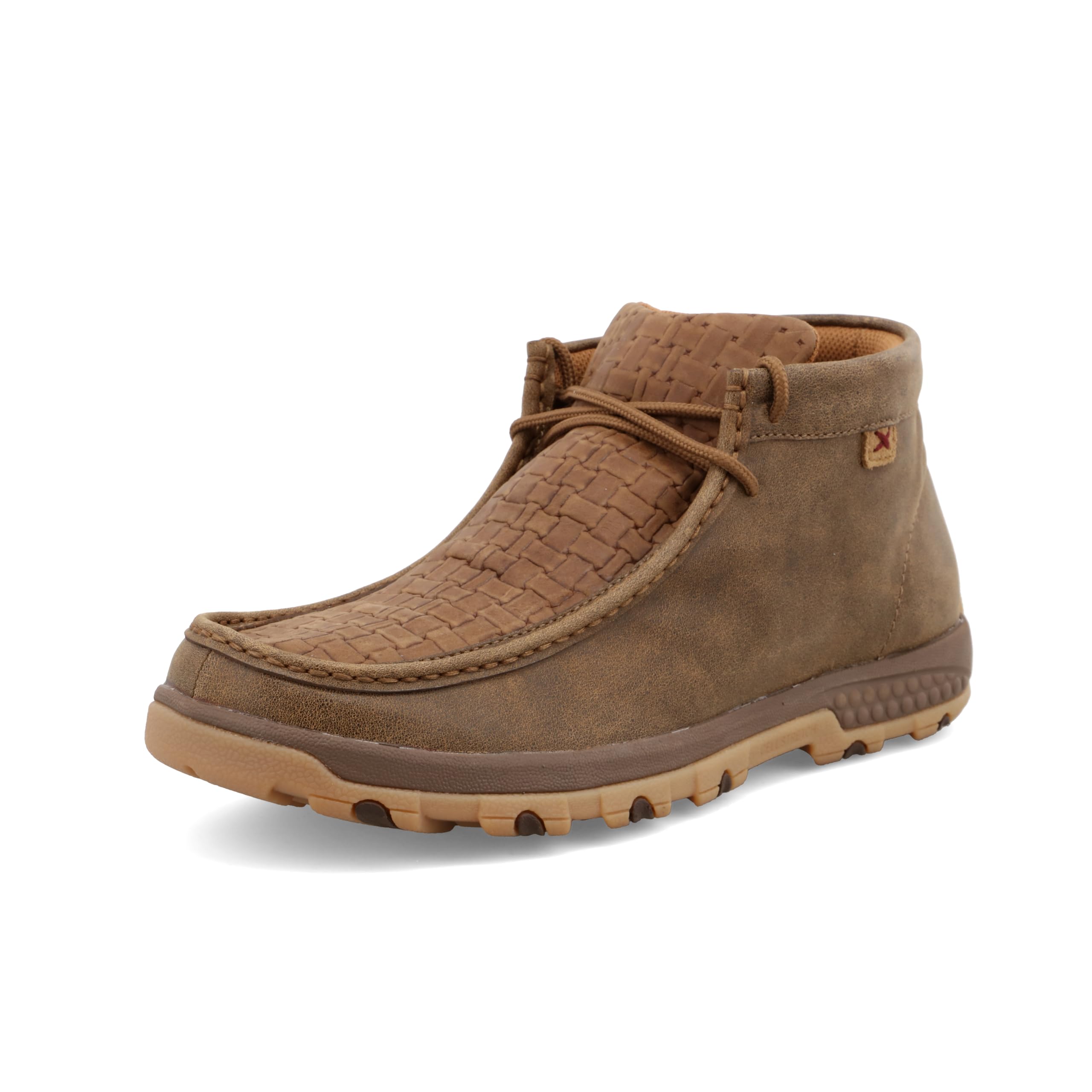 Twisted X Men's Chukka Driving Moc, Moc Toe with CellStretch, Bomber &amp; Chocolate, 7.5 W