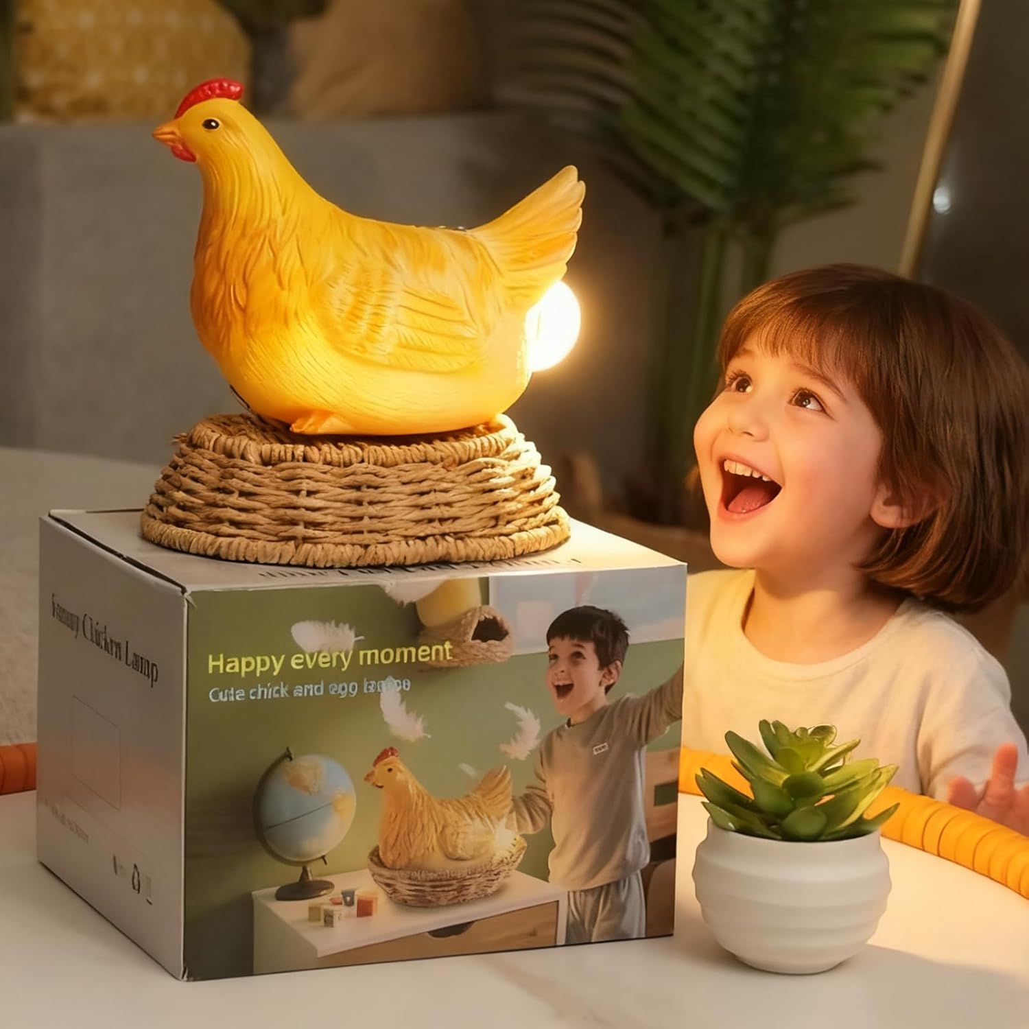 Chicken Egg Lamp,Funny Chicken Lamp,Chicken Light for Nursery,Fun and Realistic Dimmable Chicken Night Light, Perfect for Study Room Decoration, Easter, Christmas, Birthday Gifts