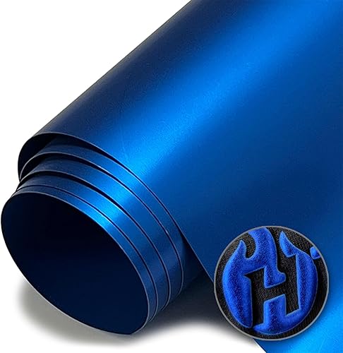 HT Puff Vinilo de transferencia de calor de 20 pulgadas (lámina azul real, 1 pie)