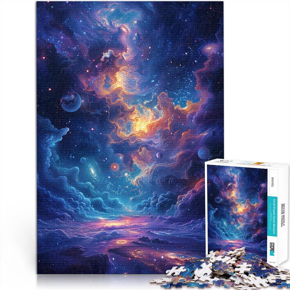 jigsaw 1000 pieces for adults Clouds Cosmos Educational Game Challenge Toy Stress Reliever Staycation Kill time 19.7 in x29.5 in for 14 year olds โ image 1