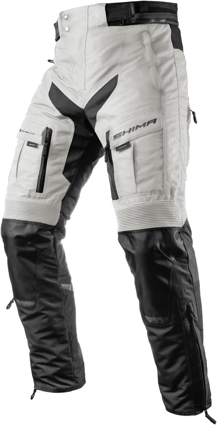SHIMA RIFT Waterpoof Textile Motorcycle Men's Pants with Protectors (S, Grey)