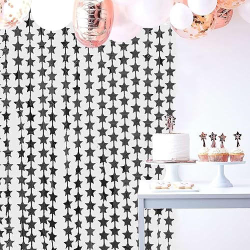 Vista 14 de Efavormart - Telón de fondo ondulado de oropel plateado metálico para fiesta, cortina de cabina de fotos con flecos de papel de aluminio rizado, 3 x