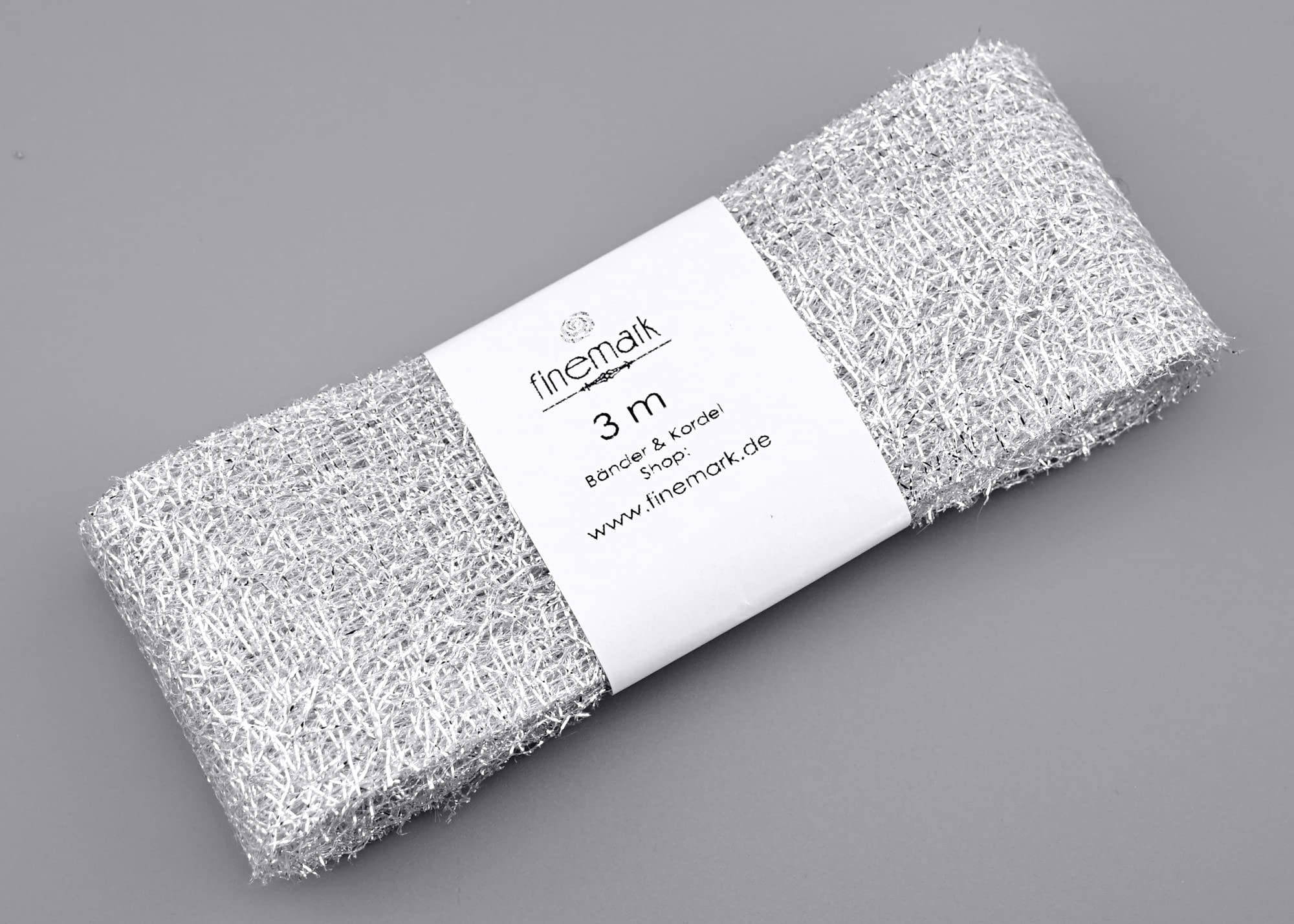 Dekoband LUX SILBER – 3 M X 25 Mm, Glänzend Transparent Mit Drahtkante, Für Geschenke, Weihnachten & Basteln