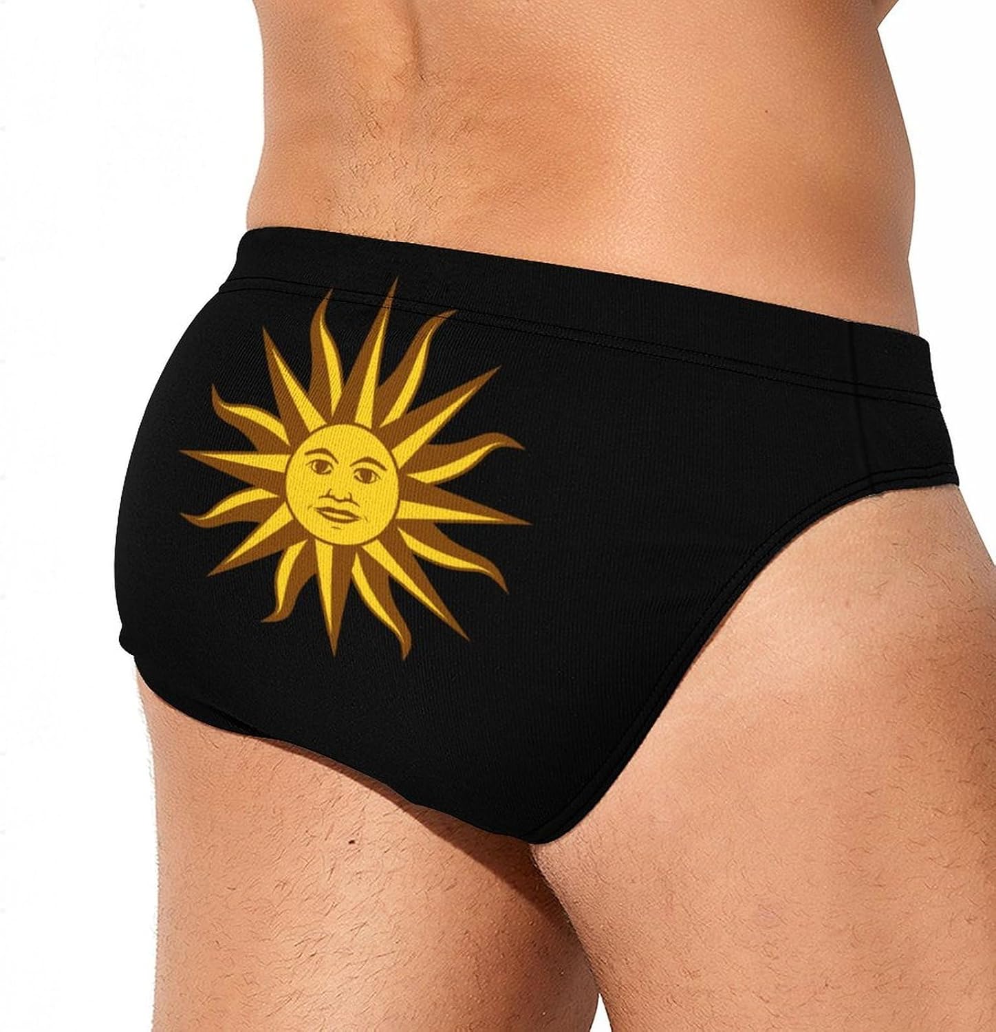 Uruguay Flag Sun Men's Swimwear Bikini Swimming Briefs Stretchy Swimsuits Board Surf Shorts Trunks