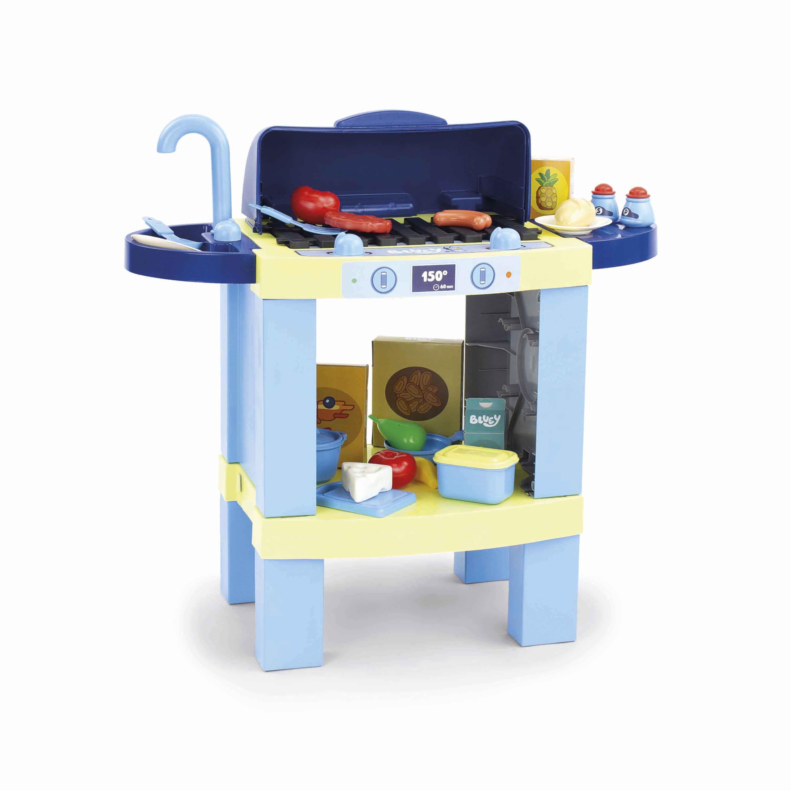 Chicos - Cucina Giocattolo Bluey 2 in 1 | Barbecue per Bambini con 32 Accessori | Playset Grande di Imitazione | Giocattolo Per bambini 3+ anni (85005)