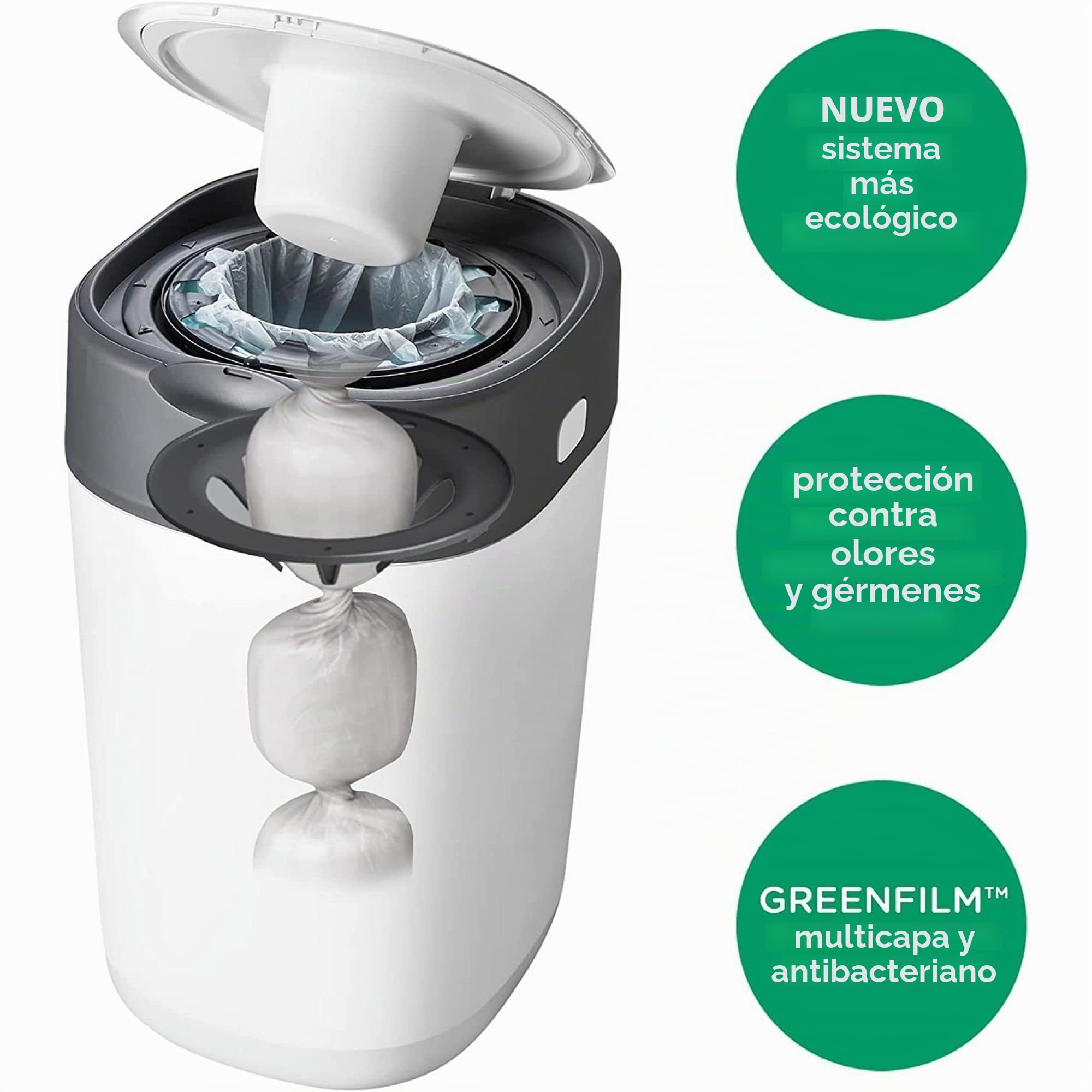 Tommee Tippee Recambios Para Contenedor Para Pañales Avanzado Twist and Click, Paquete de 12 (Solo compatibles con los contenedores Sangenic TEC y Twist and Click)