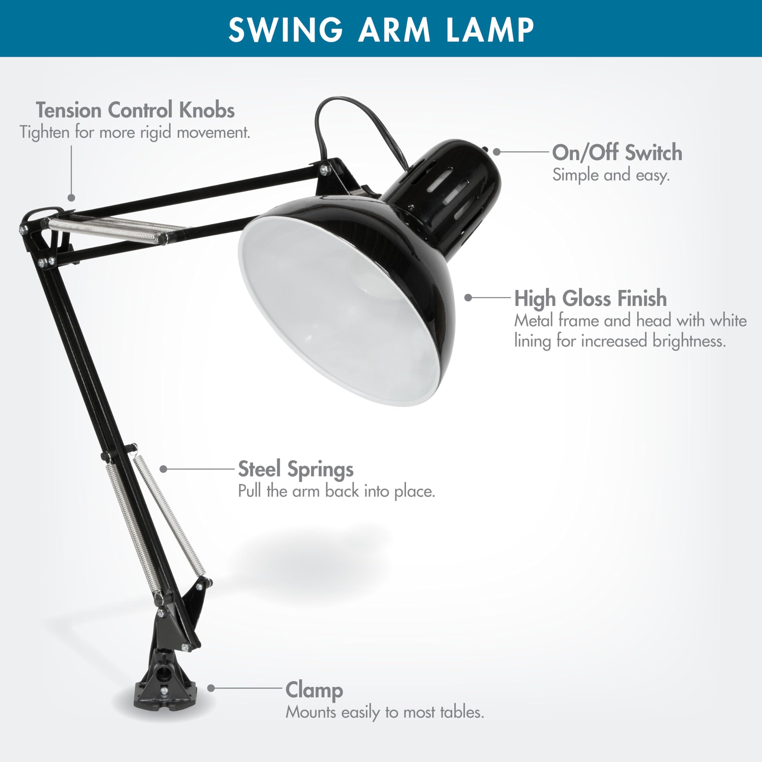 Amazon.com: Studio Designs Swing Arm Lamp with 13-watt CFL Bulb
