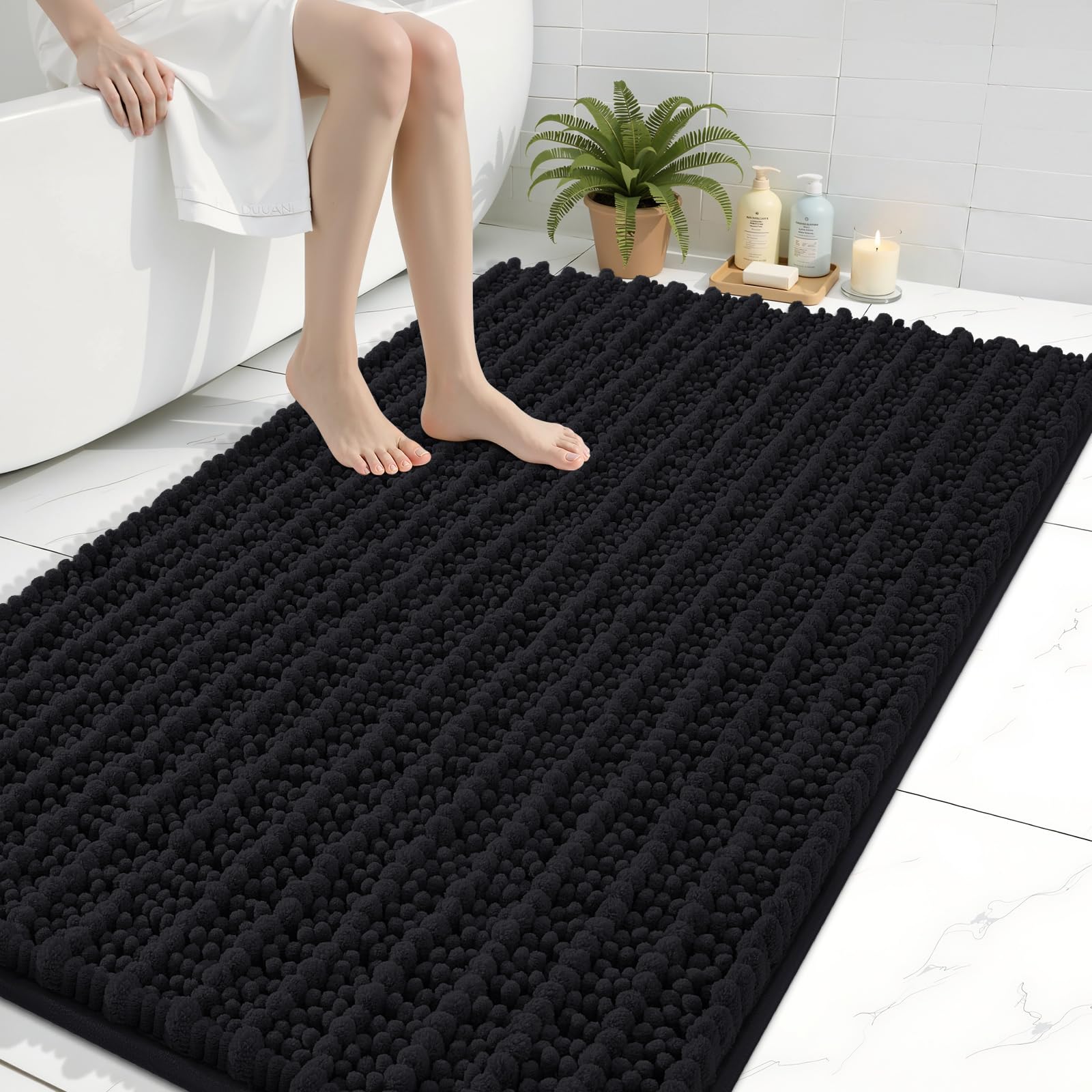 Arotive Bathroom Rugs Mat 44x32, Soft Absorbent Chenille Shaggy Bath Mat