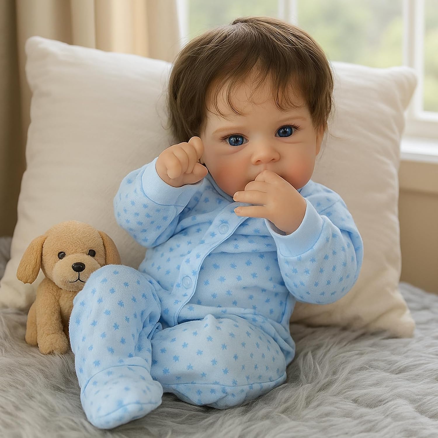 Dreamy Blue-Eyed Reborn Baby Doll with Complete Care Set for Ages 3+