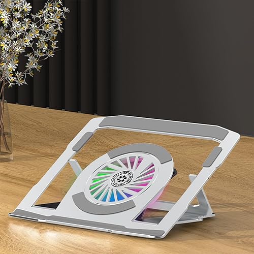 Miniatura 3 de Ergonomic Laptop Holder with MultiAngle Aluminum Cooling Bracket with Quiet Fan 6 Height Portable Laptop
