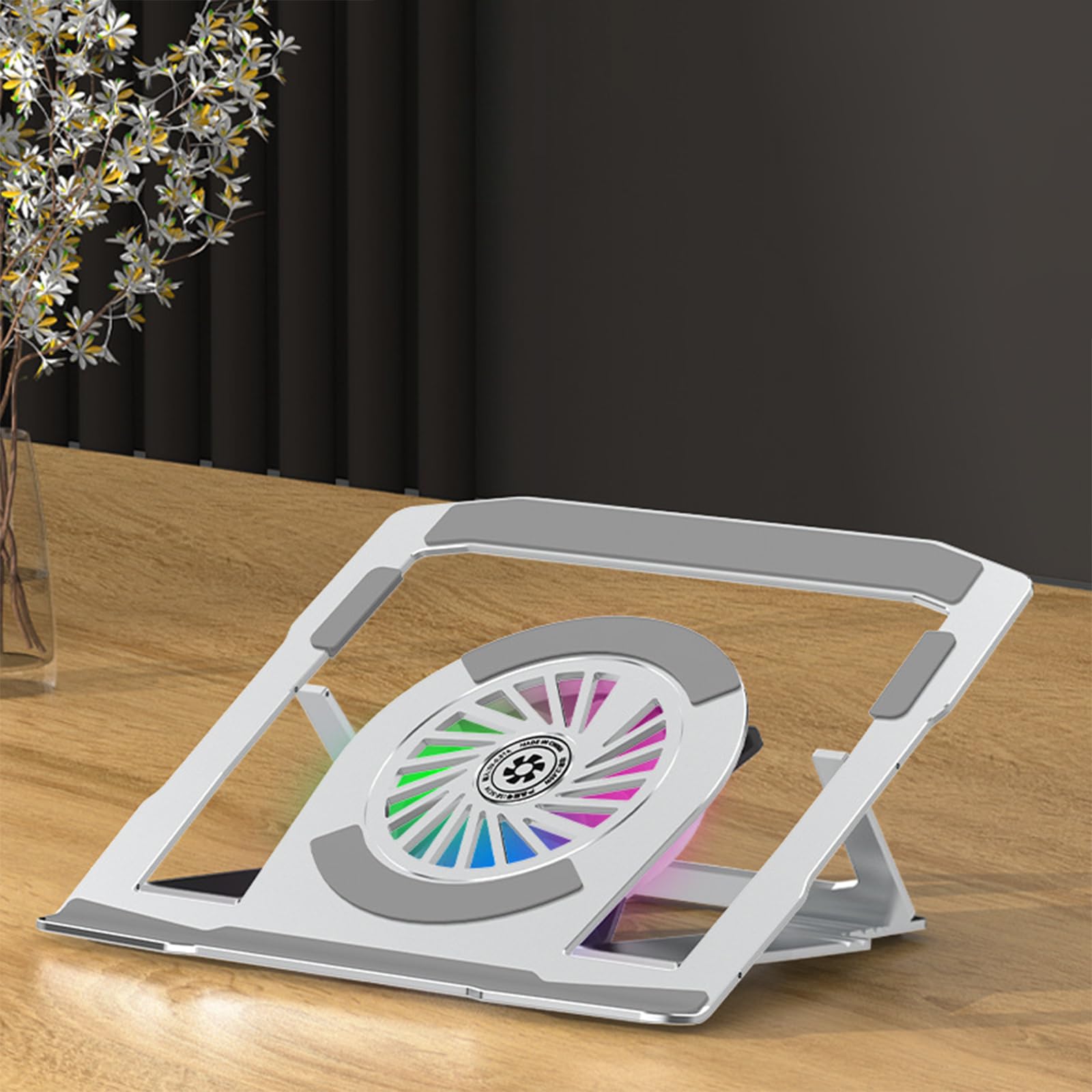 Soporte de aluminio para portátil con soporte de refrigeración mejorado, estable y antideslizante para uso diario, soportes de altura ajustables