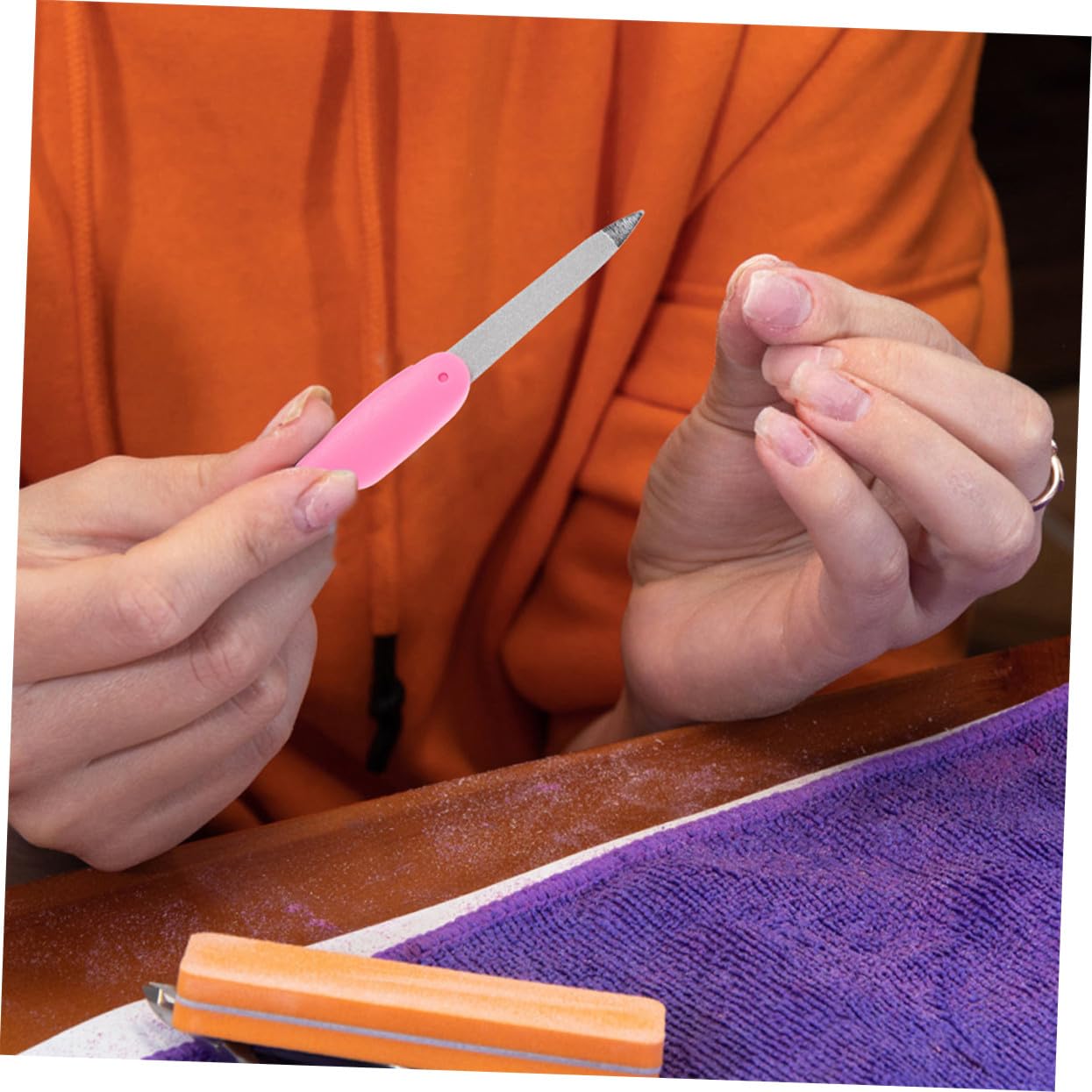 FRCOLOR 8 per Unghie Pieghevoli Mini Limetta Doppia Faccia Lavabile Satinata Design Compatto per Manicure e Pedicure