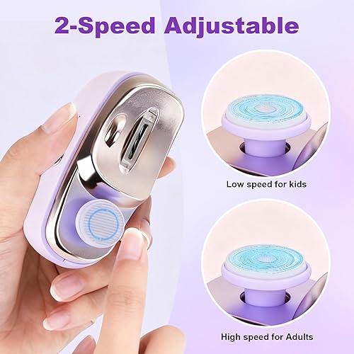 Miniatura 4 de Cortaúñas eléctrico, 2 en 1, cortaúñas eléctrico para personas mayores y adultos, cortaúñas de fácil clip con pulido, luz y almacenamiento,