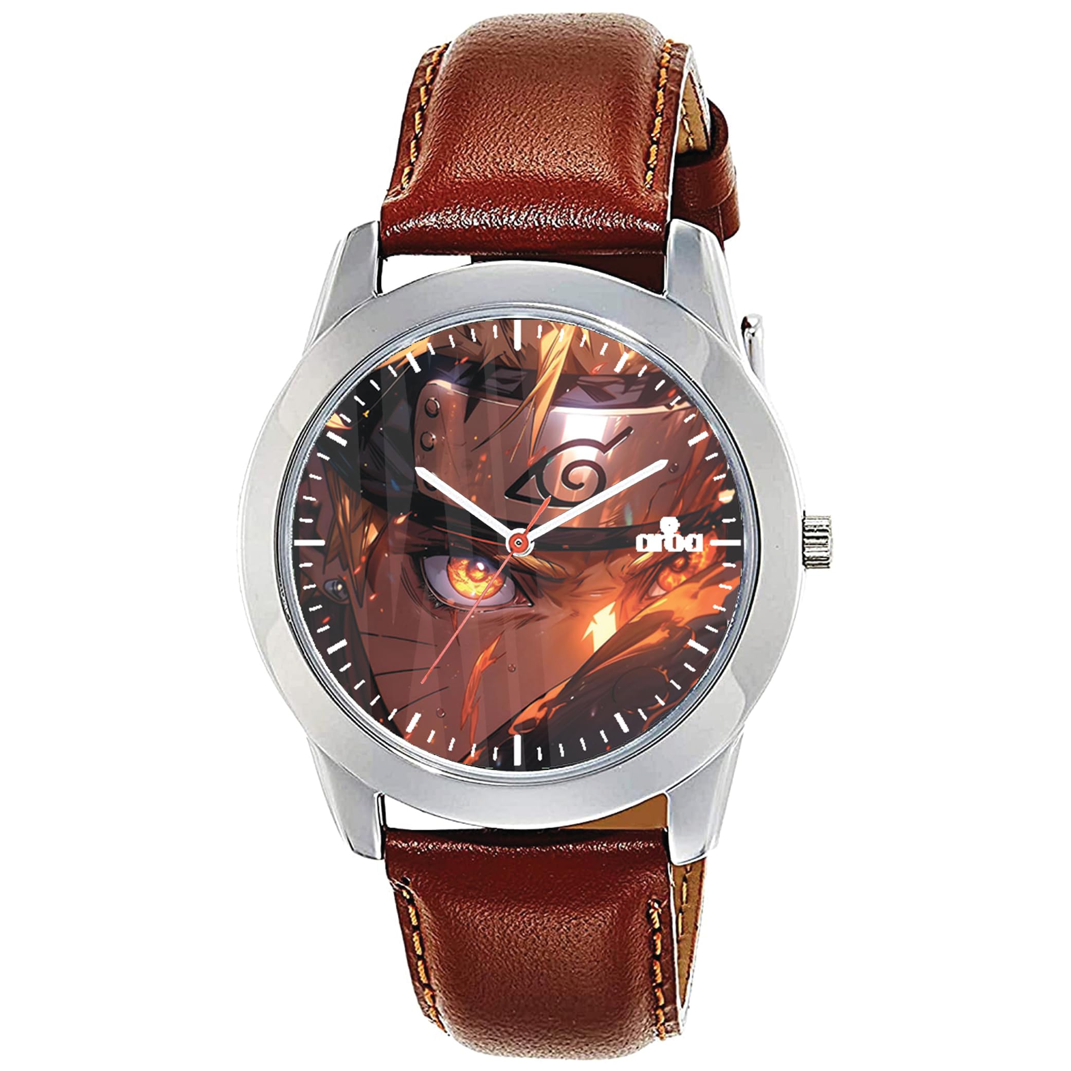 AROA Watch for Men with Narutos Fire Eyes Model :1183 in Steel Metal Type Brown Strap Analog Watch Orange Dial for Men Stylish Watch for Boys (B0CM9HHY14) Amazon Price History, Amazon Price Tracker