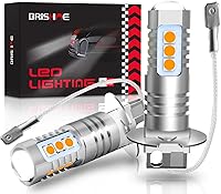 Vista 8 de Bombillas LED antiniebla H3 de 6000 K, xenón blanco, extremadamente brillantes, 3030 chips H3, bombillas LED con proyector para luces antiniebla