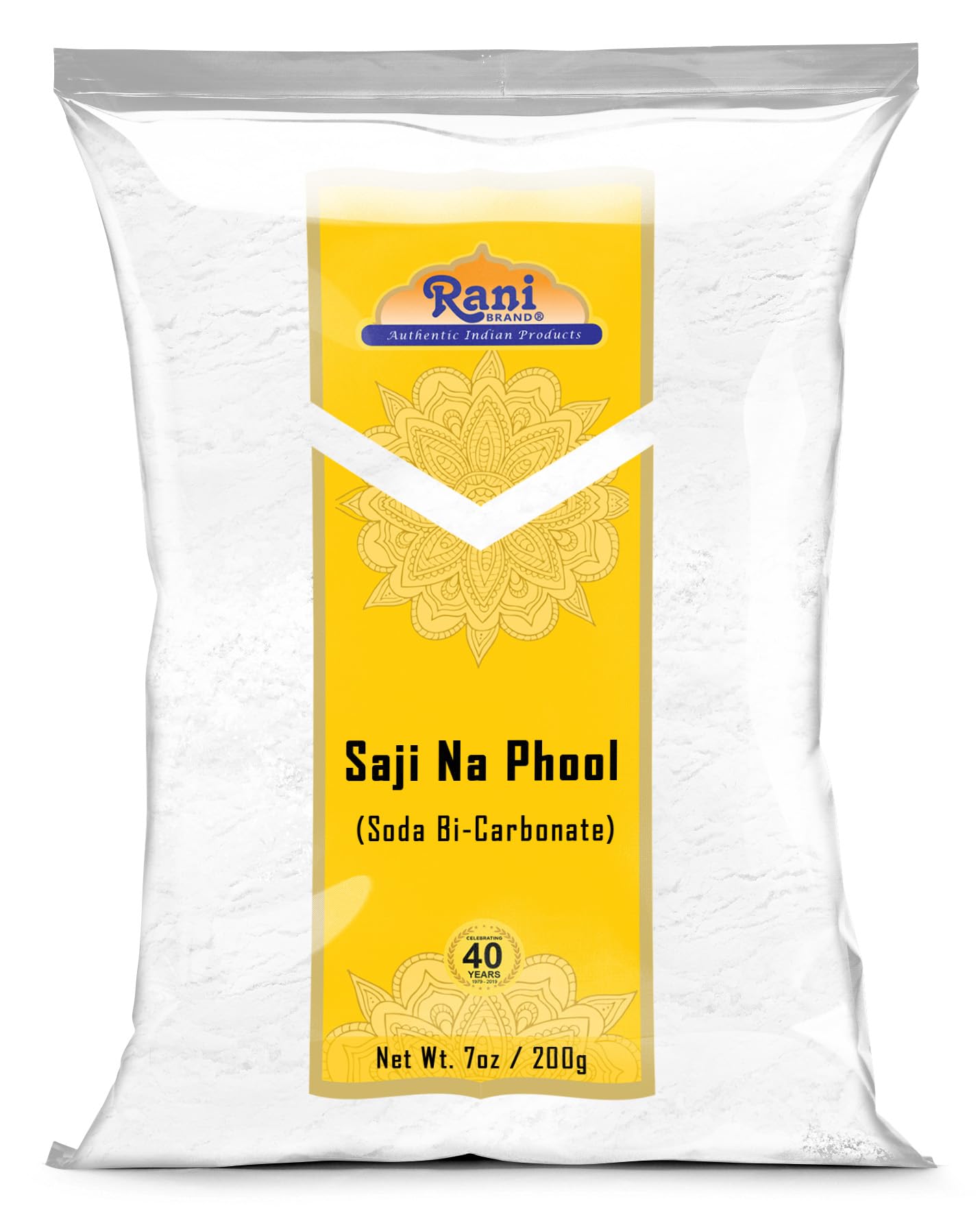 Rani Saji Na Phool (Soda Bi-Carbonate) 7oz (200g) ~ Used for cooking, NON-GMO | Kosher | Indian Origin | Gluten Friendly