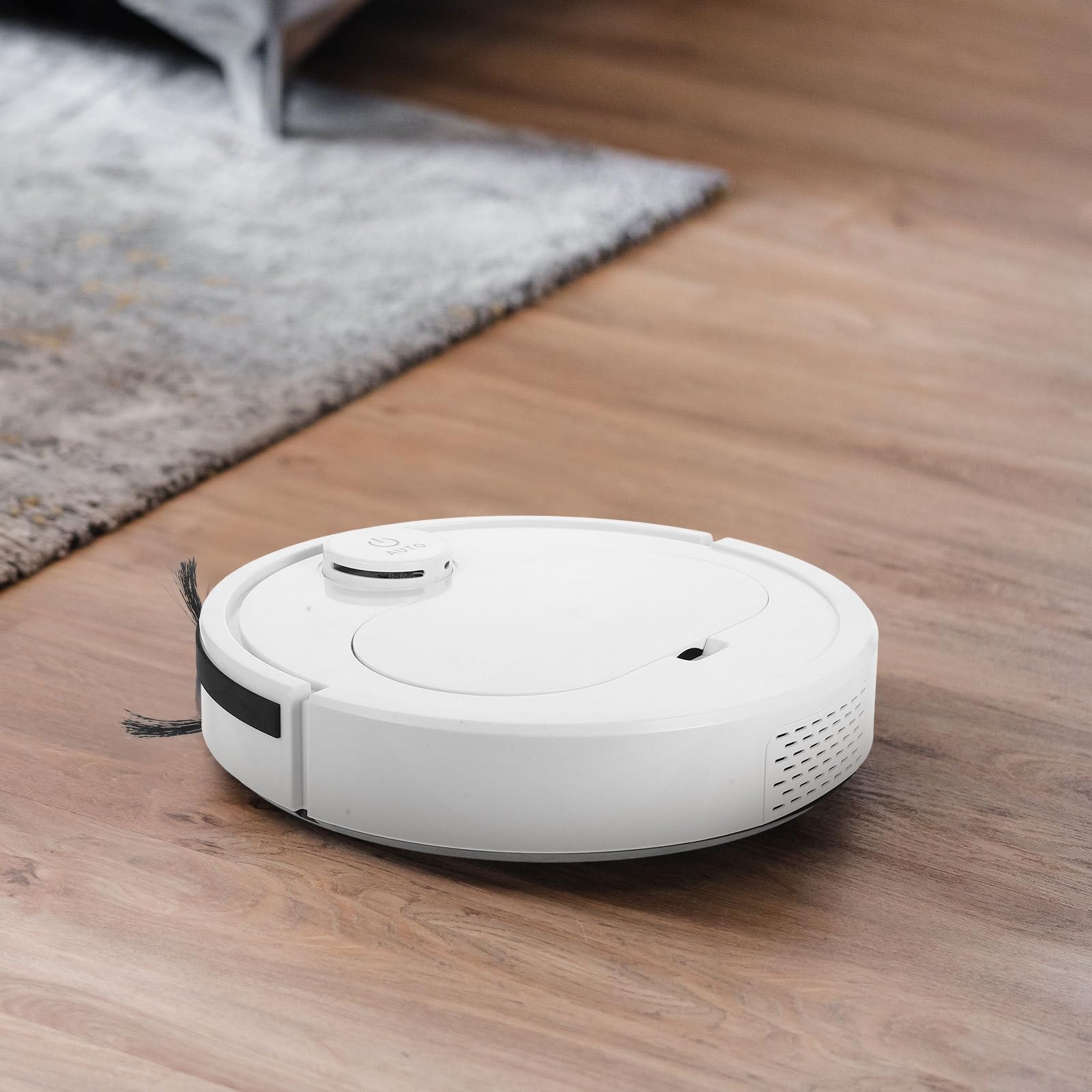 Operitacx Robot Batteria 3000mah Bianco Aspirapolvere Intelligente Potente e Pulizia Pavimenti in Plastica per Pavimenti in Legno e Marmo