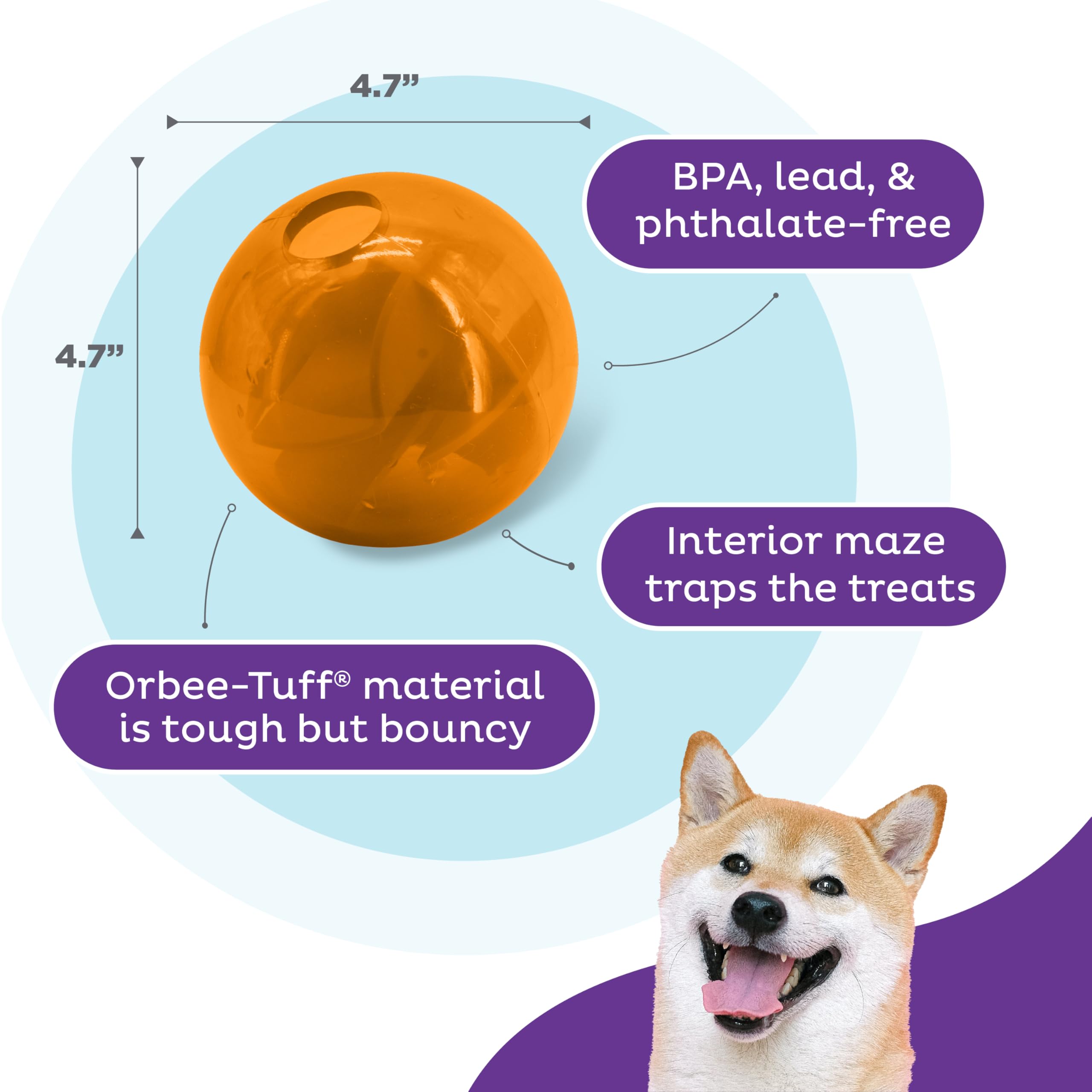 Outward Hound Planet Dog Orbee-Tuff Mazee Orange Interactive Treat Dispensing Puzzle Dog Toy - Image 3